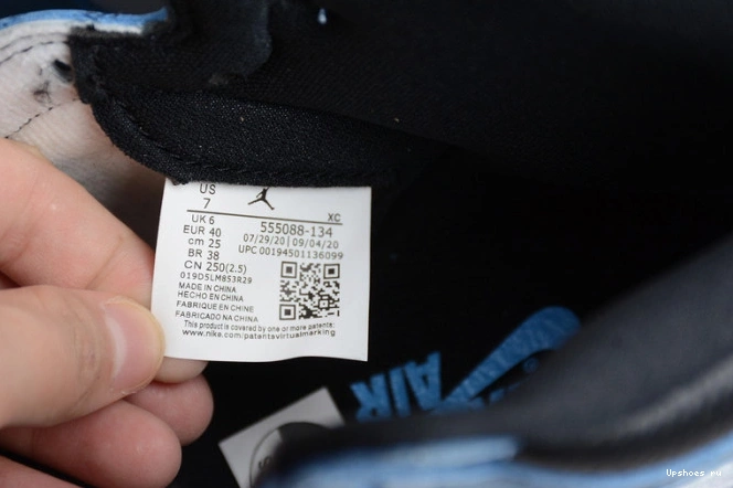 555088-134 AIR High Jordan University Black White Blue Retro 1 0401